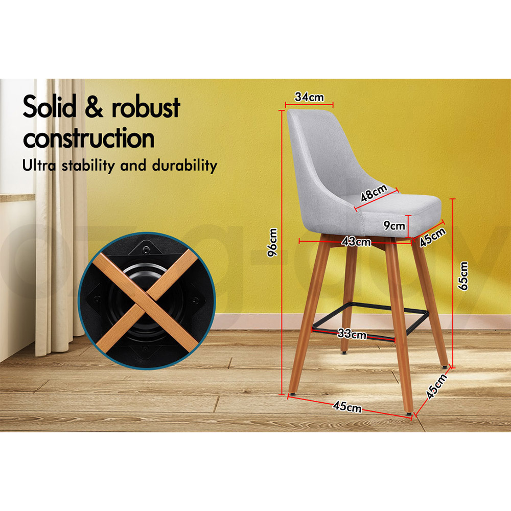 ALFORDSON Kitchen Bar Stools Wooden Swivel Leather Metal Dining Chair x2/x4 - Picture 1,008 of 1,020