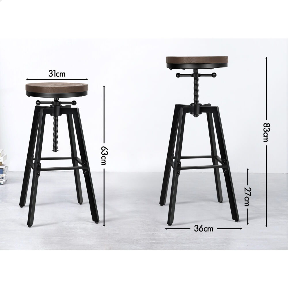ALFORDSON Kitchen Bar Stools Wooden Swivel Leather Metal Dining Chair x2/x4 - Picture 896 of 1,020