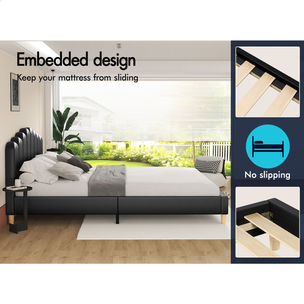 ALFORDSON Bed Frame Queen Double King Single Mattress Base Leather Fabric - Picture 33 of 245