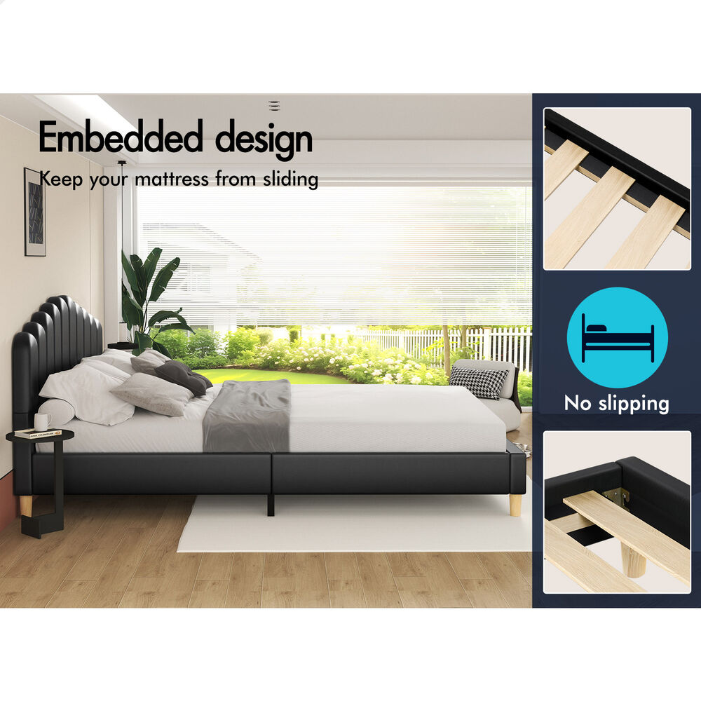 ALFORDSON Bed Frame Queen Double King Single Mattress Base Leather Fabric - Picture 81 of 245
