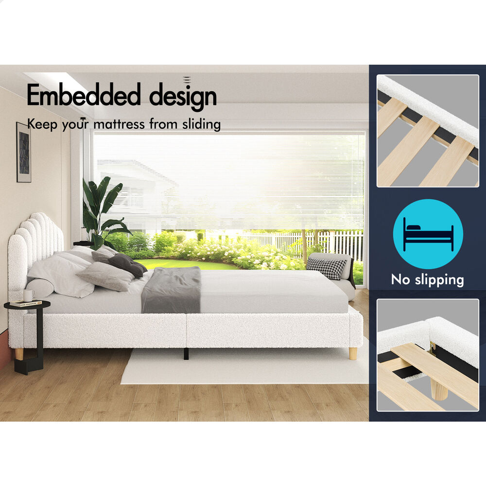 ALFORDSON Bed Frame Queen Double King Single Mattress Base Leather Fabric - Picture 57 of 245