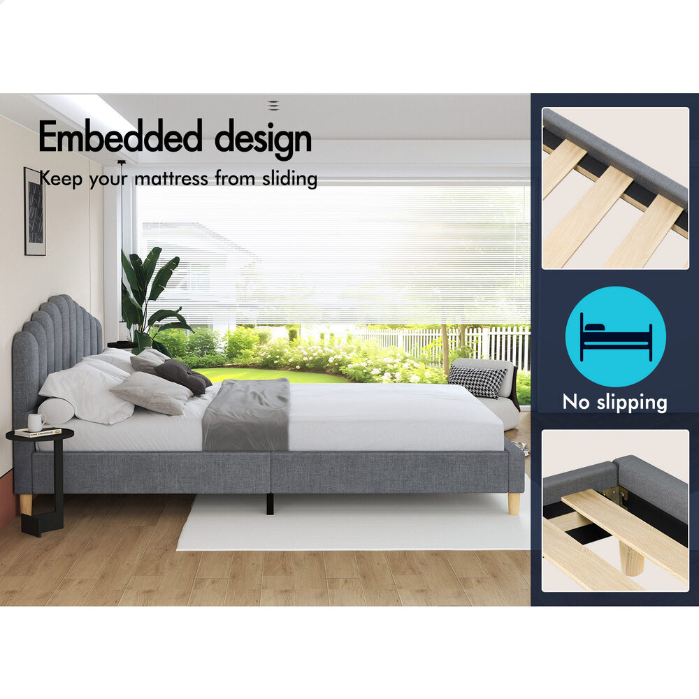 ALFORDSON Bed Frame Queen Double King Single Mattress Base Leather Fabric - Picture 69 of 245