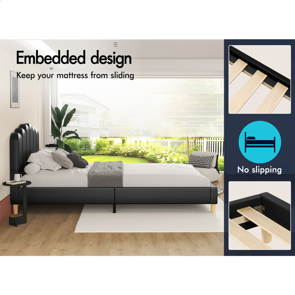 ALFORDSON Bed Frame Queen Double King Single Mattress Base Leather Fabric - Picture 129 of 245