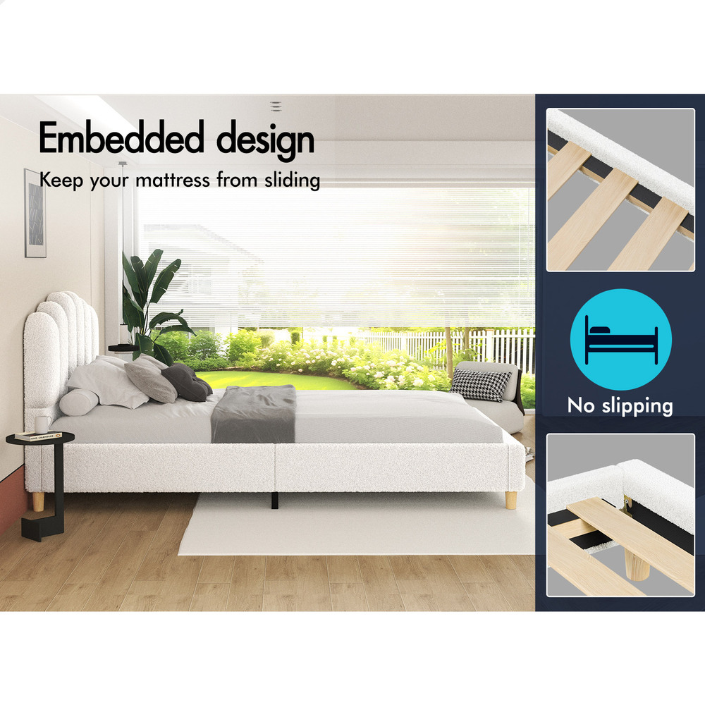 ALFORDSON Bed Frame Queen Double King Single Mattress Base Leather Fabric - Picture 105 of 245