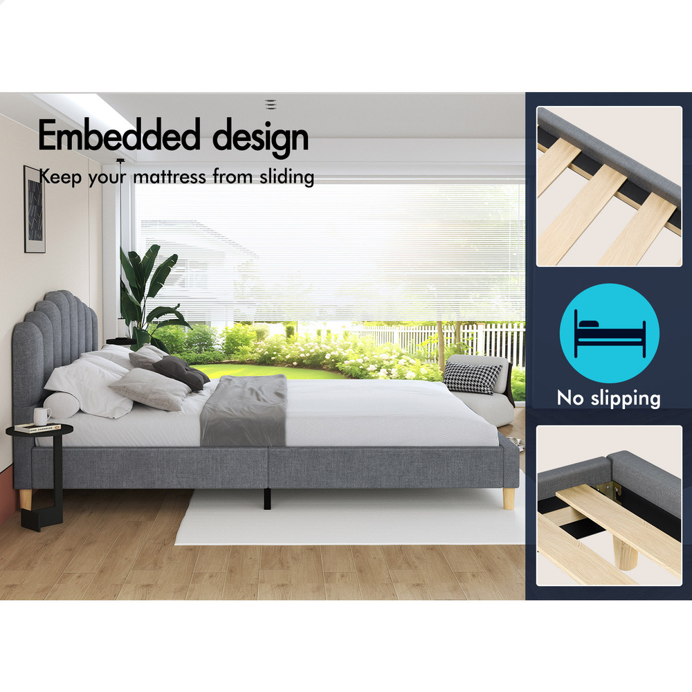 ALFORDSON Bed Frame Queen Double King Single Mattress Base Leather Fabric - Picture 165 of 245