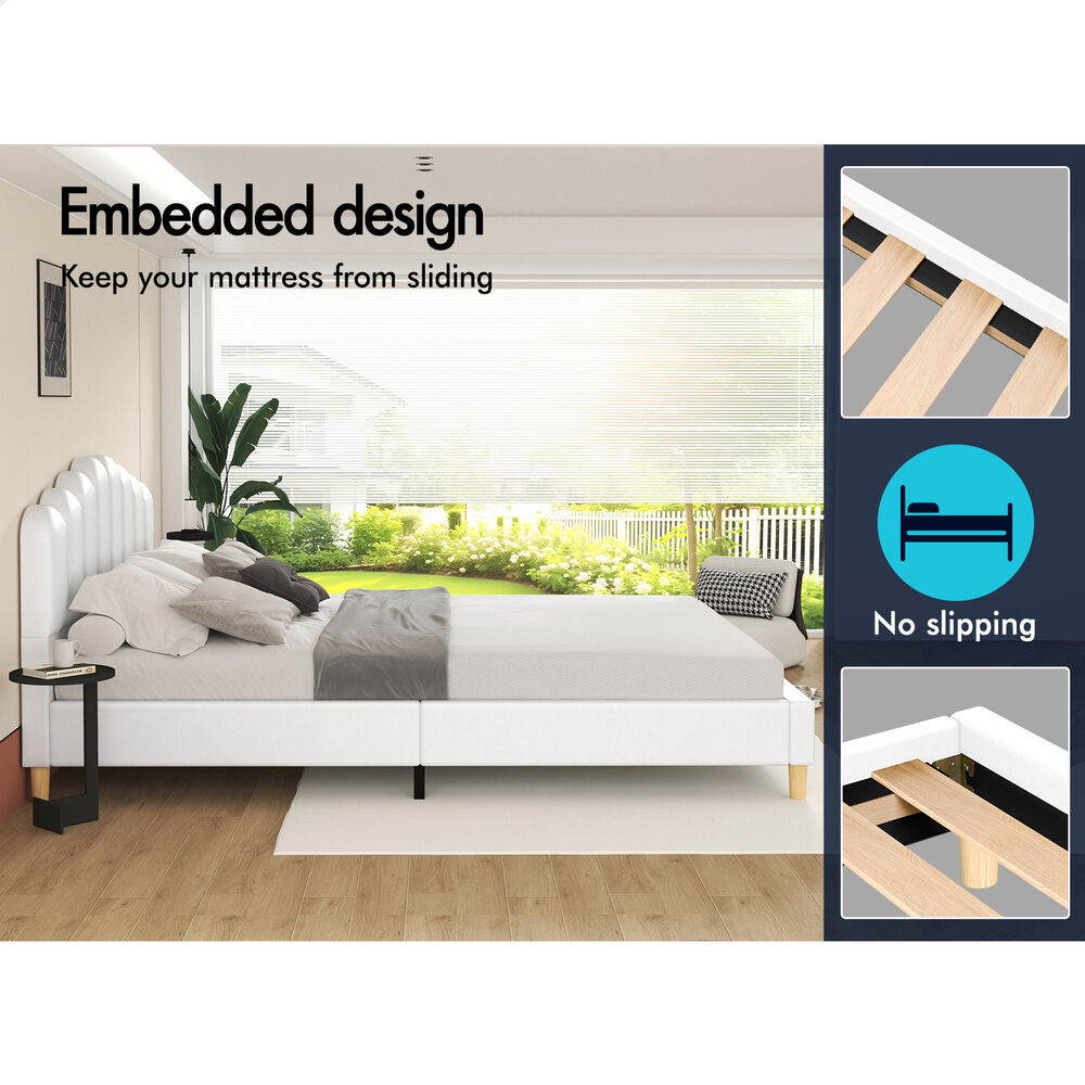 ALFORDSON Bed Frame Queen Double King Single Mattress Base Leather Fabric - Picture 189 of 245