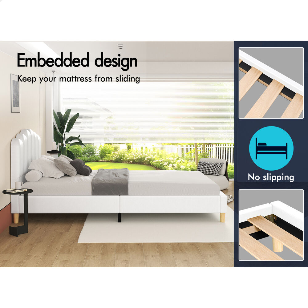ALFORDSON Bed Frame Queen Double King Single Mattress Base Leather Fabric - Picture 237 of 245