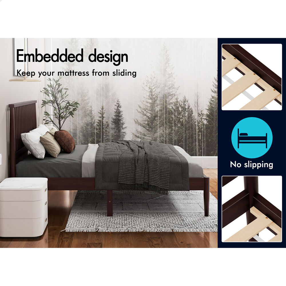 ALFORDSON Bed Frame Queen Double King Single Size Wooden Mattress Base White/Oak - Picture 532 of 864