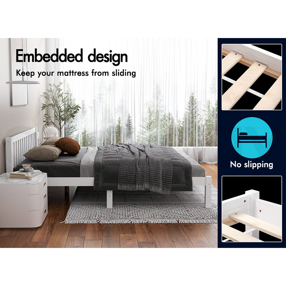 ALFORDSON Bed Frame Queen Double King Single Size Wooden Mattress Base Fenella - Picture 60 of 146