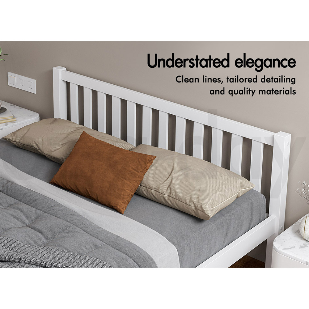 ALFORDSON Bed Frame Queen Double King Single Size Wooden Mattress Base White/Oak - Picture 184 of 864