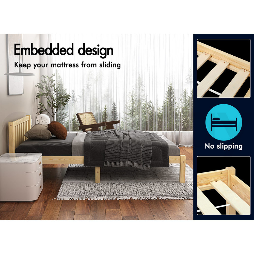 ALFORDSON Bed Frame Queen Double King Single Size Wooden Mattress Base White/Oak - Picture 100 of 864