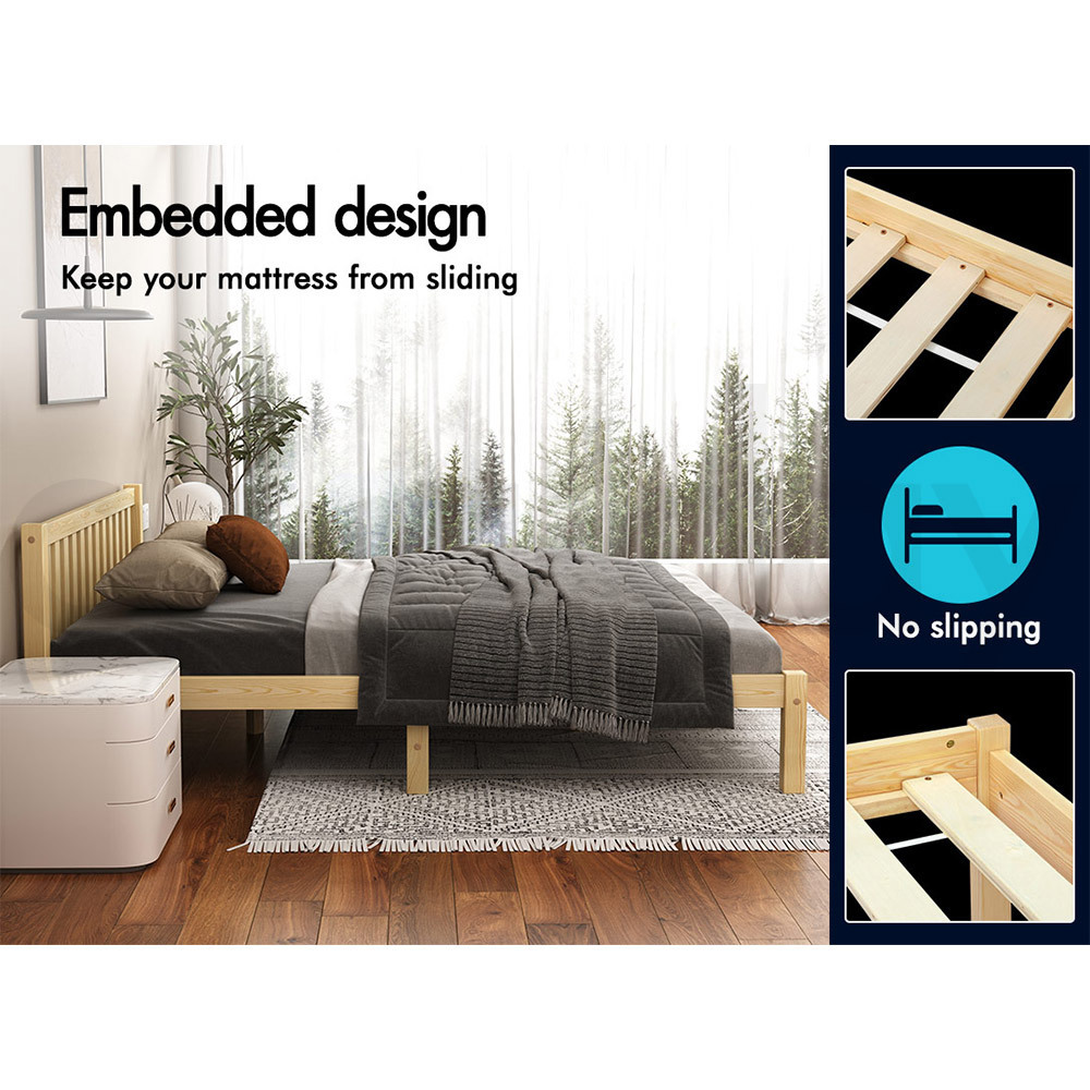 ALFORDSON Bed Frame Queen Double King Single Size Wooden Mattress Base White/Oak - Picture 148 of 864