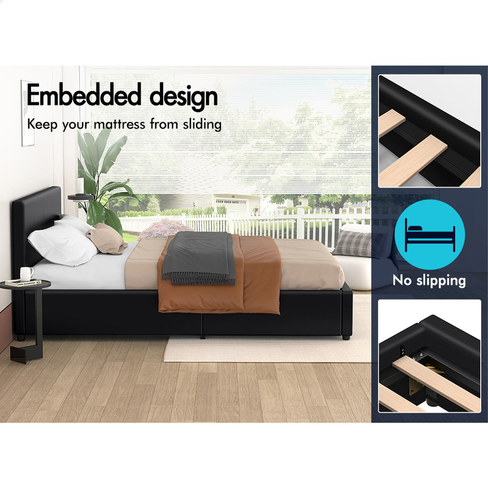 ALFORDSON Bed Frame Double Queen King RGB LED Gas Lift Storage Base Leather - Picture 66 of 1,903