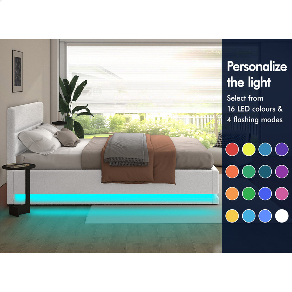 ALFORDSON Bed Frame Queen Double King Single RGB LED Gas Lift Storage Base - Picture 65 of 301