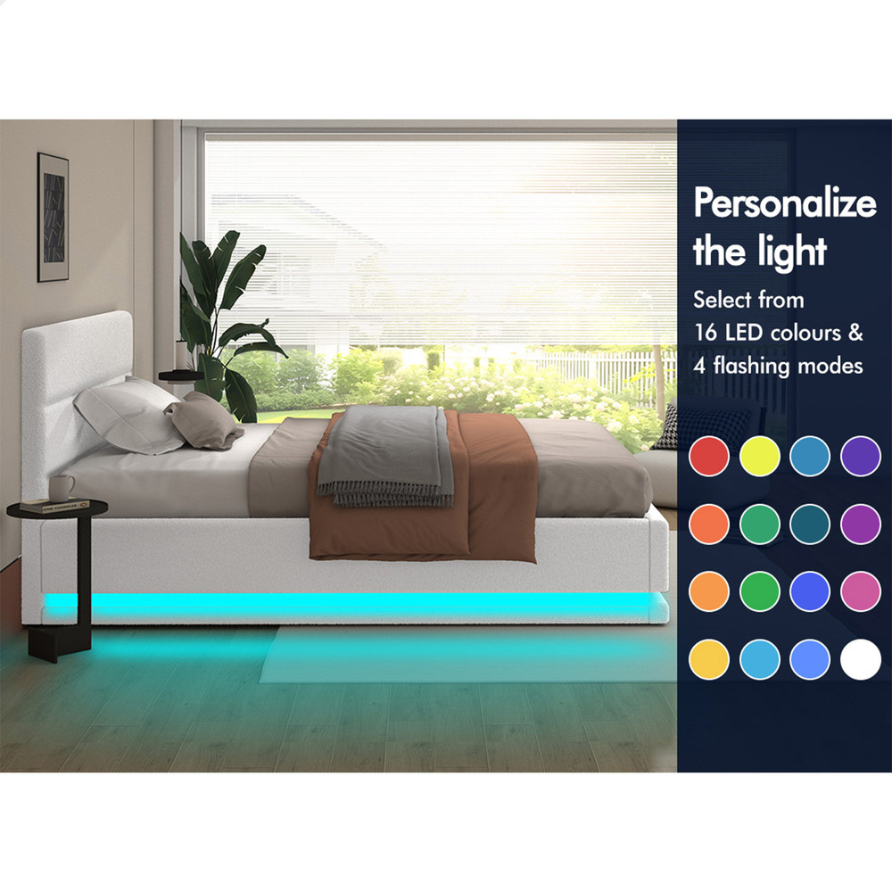 ALFORDSON Bed Frame Queen Double King Single RGB LED Gas Lift Storage Base - Picture 245 of 301