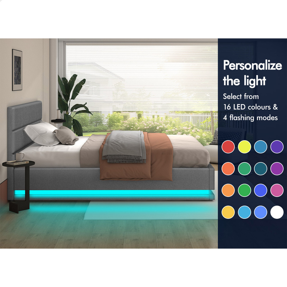 ALFORDSON Bed Frame Queen Double King Single RGB LED Gas Lift Storage Base - Picture 269 of 301