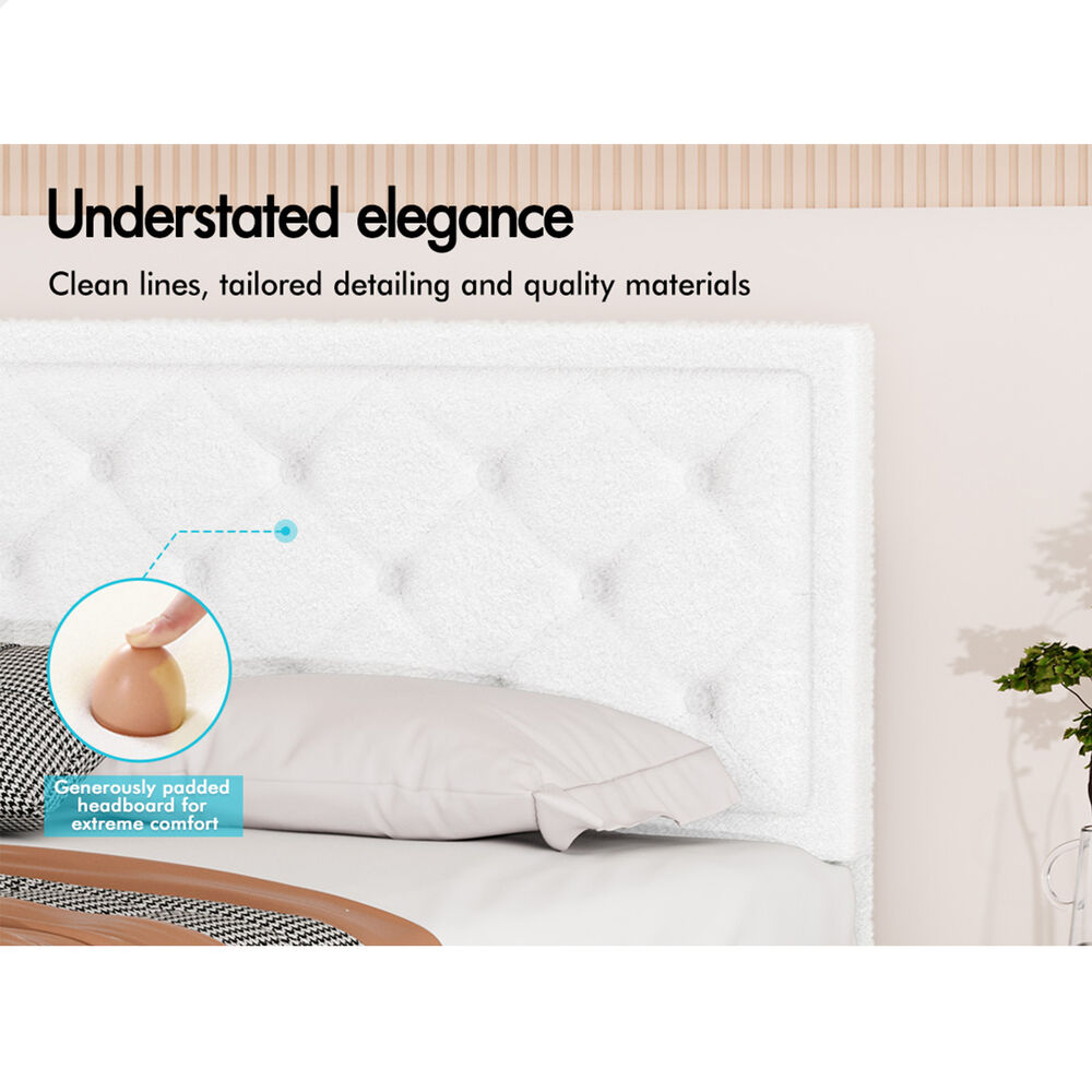 ALFORDSON Bed Frame Double Queen King RGB LED Gas Lift Storage Base Leather - Picture 1,836 of 1,903