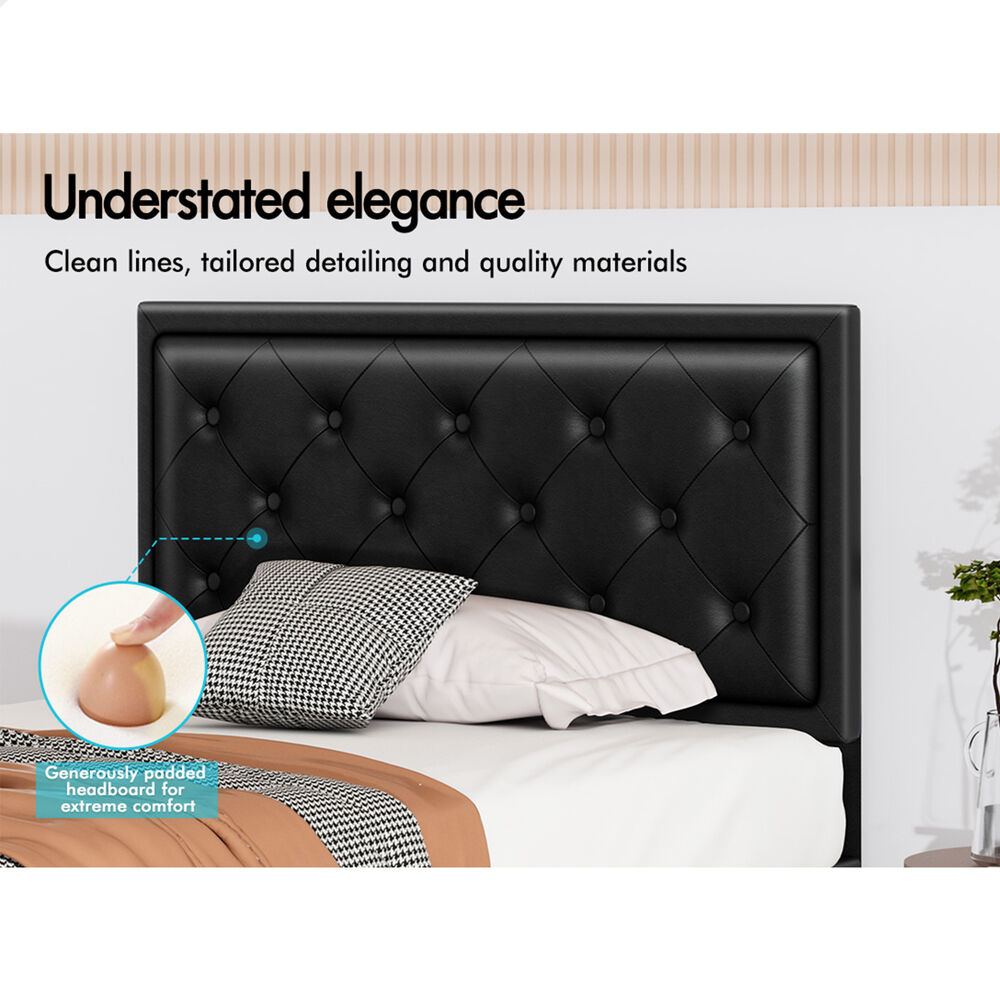 ALFORDSON Bed Frame Double Queen King RGB LED Gas Lift Storage Base Leather - Picture 558 of 1,903
