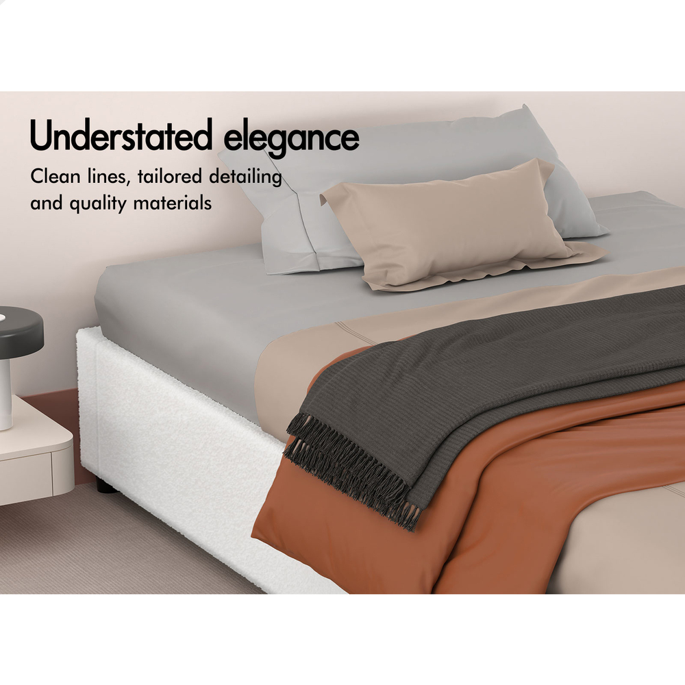 ALFORDSON Bed Frame Queen Double King Single Gas Lift Storage Fabric Boucle - Picture 149 of 361