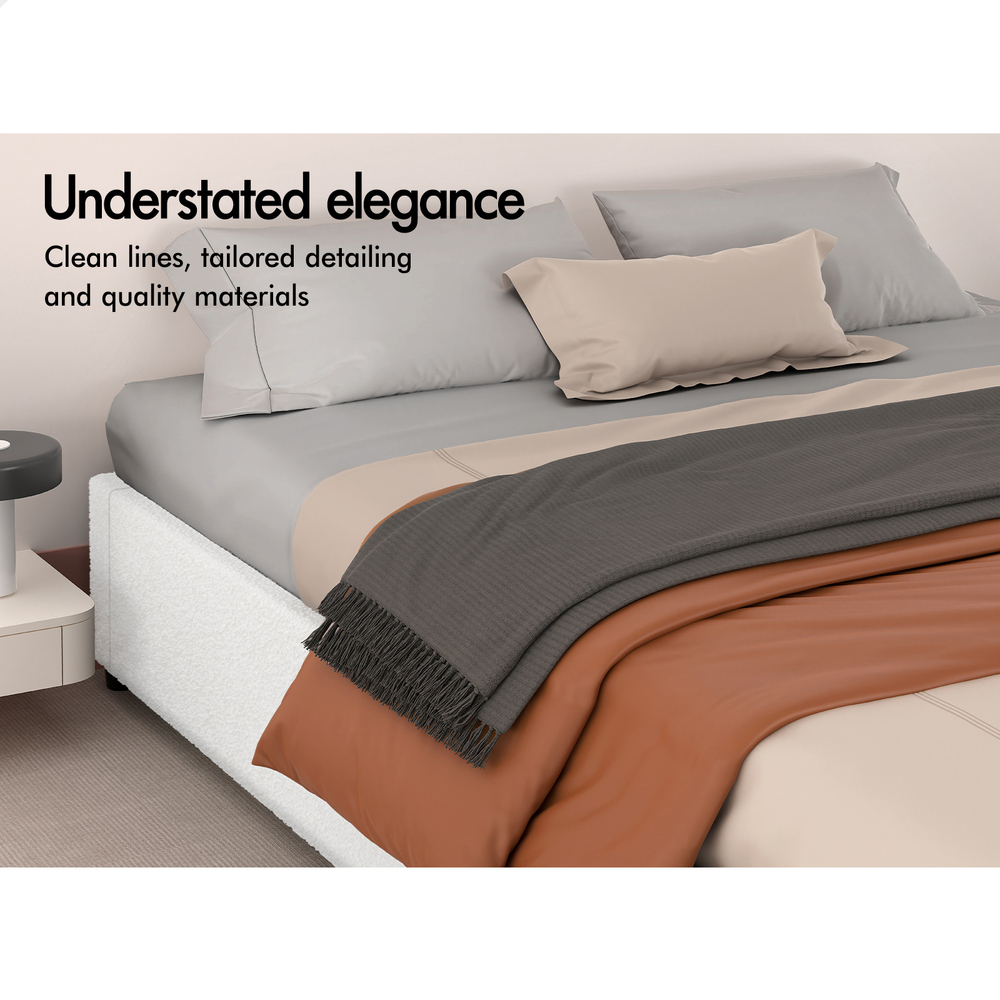 ALFORDSON Bed Frame Queen Double King Single Gas Lift Storage Fabric Boucle - Picture 221 of 361