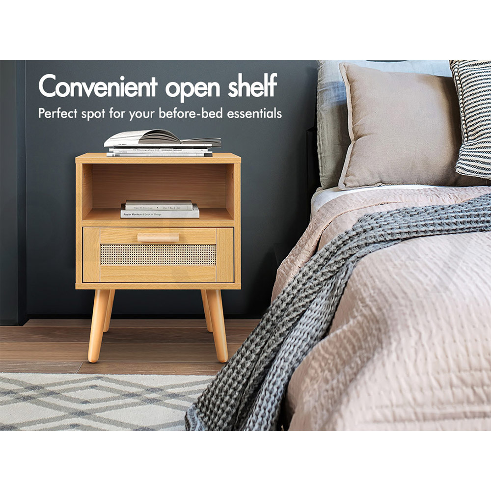 ALFORDSON Bedside Table RGB LED Nightstand 1/2/3 Drawers Side Table Storage - Picture 52 of 521
