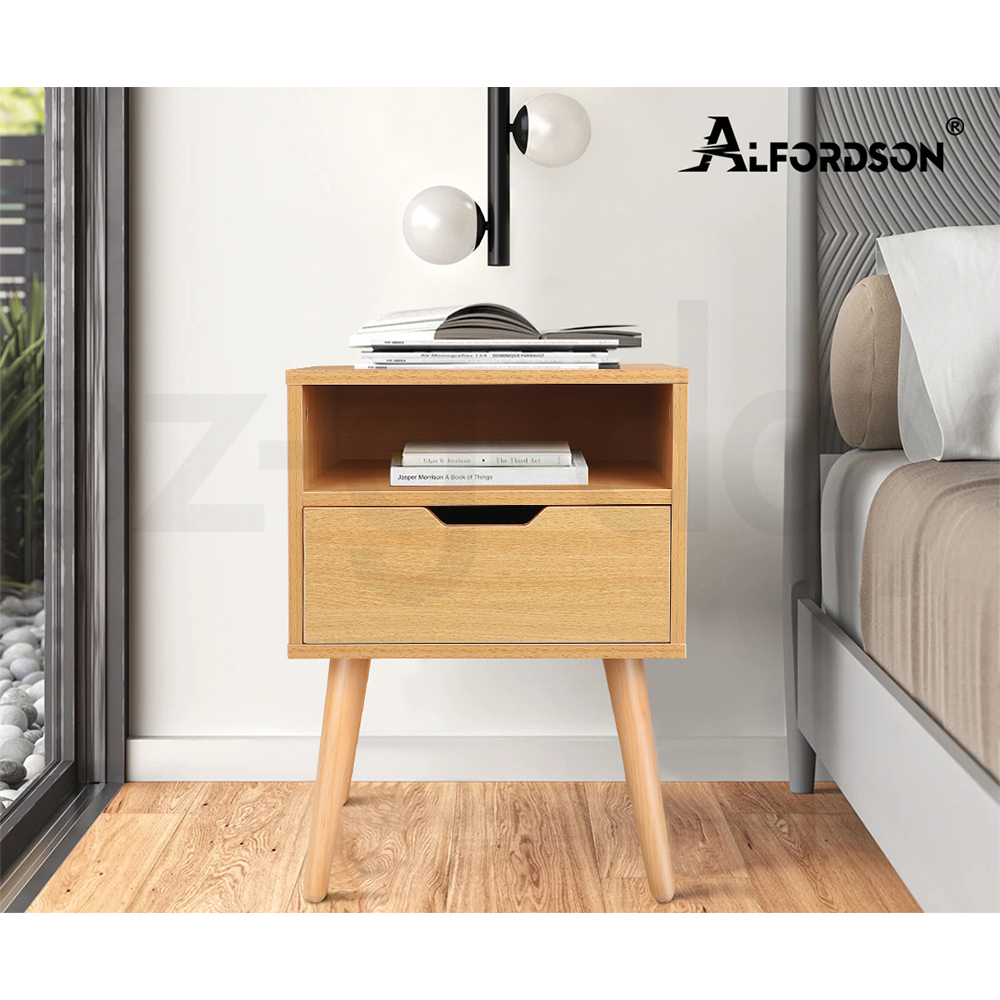 ALFORDSON Bedside Table RGB LED Nightstand 1/2/3 Drawers Side Table Storage - Picture 16 of 521