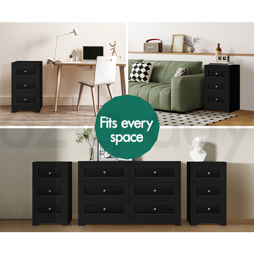 ALFORDSON Bedside Table RGB LED Nightstand 1/2/3 Drawers Side Table Storage - Picture 234 of 521