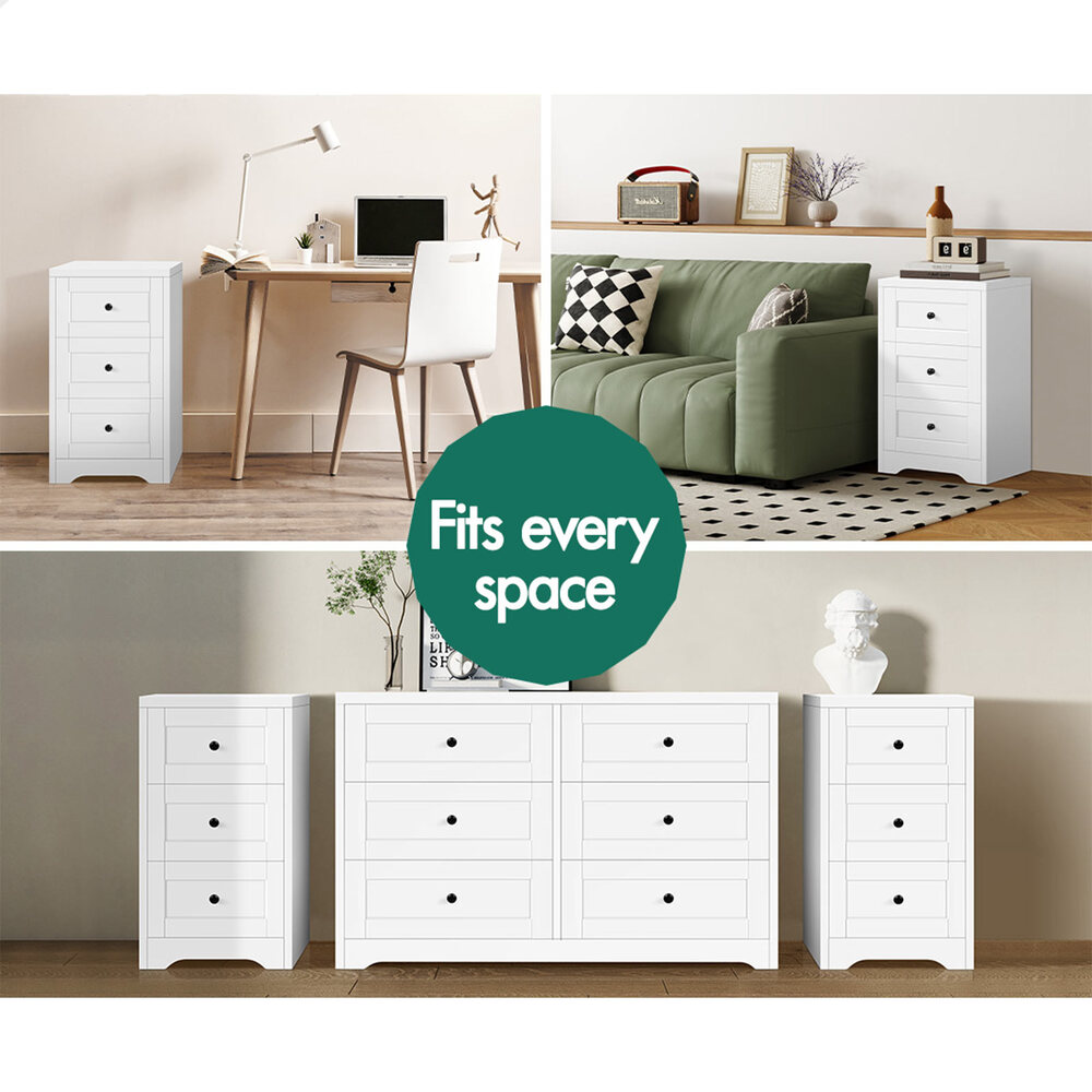ALFORDSON Bedside Table RGB LED Nightstand 1/2/3 Drawers Side Table Storage - Picture 240 of 521