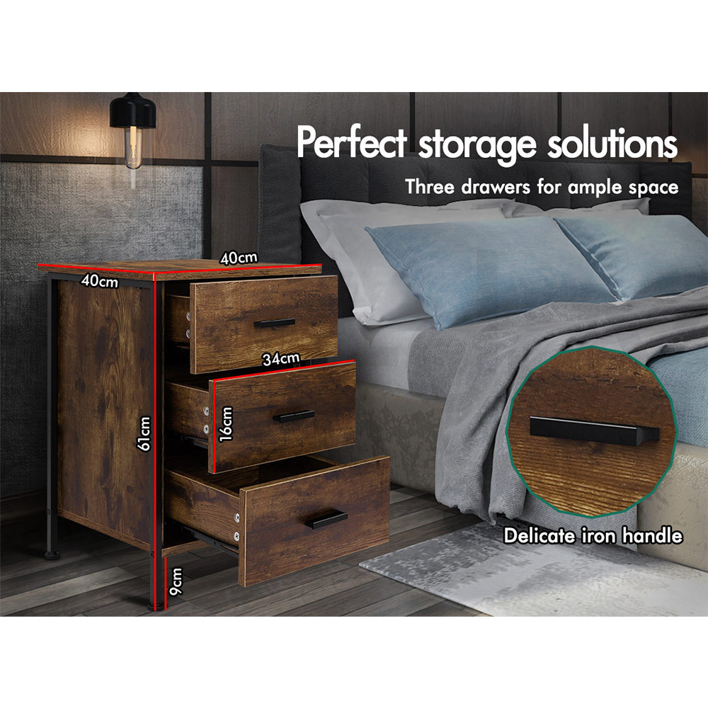 ALFORDSON Bedside Table RGB LED Nightstand 1/2/3 Drawers Side Table Storage - Picture 471 of 521