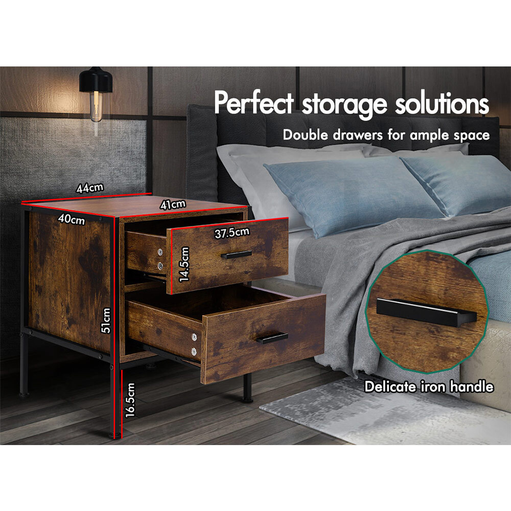 ALFORDSON Bedside Table RGB LED Nightstand 1/2/3 Drawers Side Table Storage - Picture 459 of 521