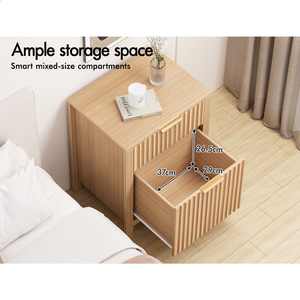 ALFORDSON Bedside Table RGB LED Nightstand 1/2/3 Drawers Side Table Storage - Picture 112 of 521