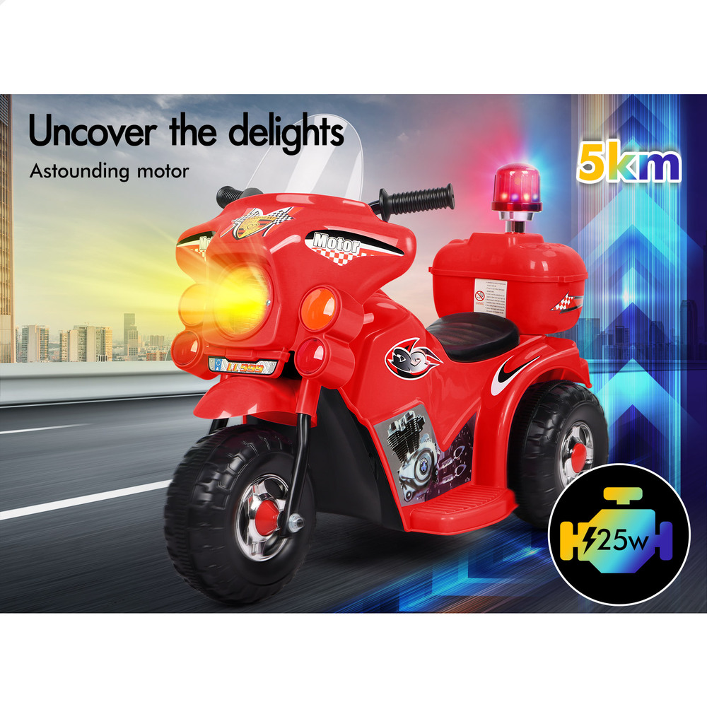 ALFORDSON Kids Ride On Car Police Motorcycle Electric Toy 25W Motor MP3 Lights - Picture 29 of 37