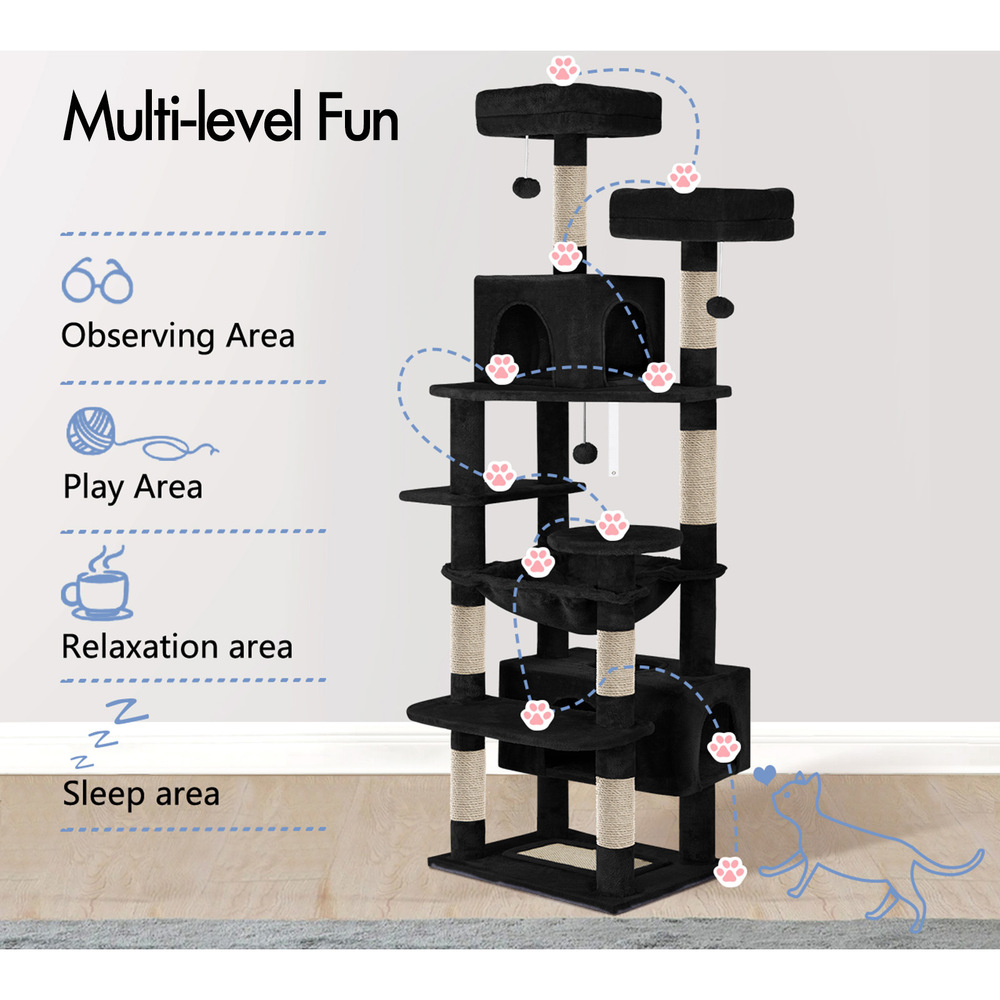 BEASTIE Cat Tree Tower Scratching Post Scratcher Condo House Furniture 184cm - Picture 18 of 38