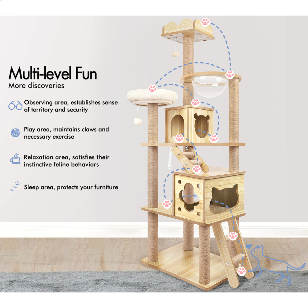 BEASTIE Cat Tree Scratching Post Scratcher Tower Condo House Furniture Bed Stand - Picture 466 of 474