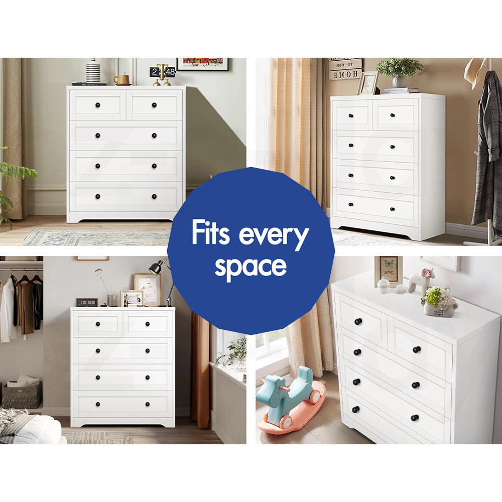 ALFORDSON 5 Chest of Drawers Hamptons Storage Cabinet Dresser Tallboy - Picture 26 of 34