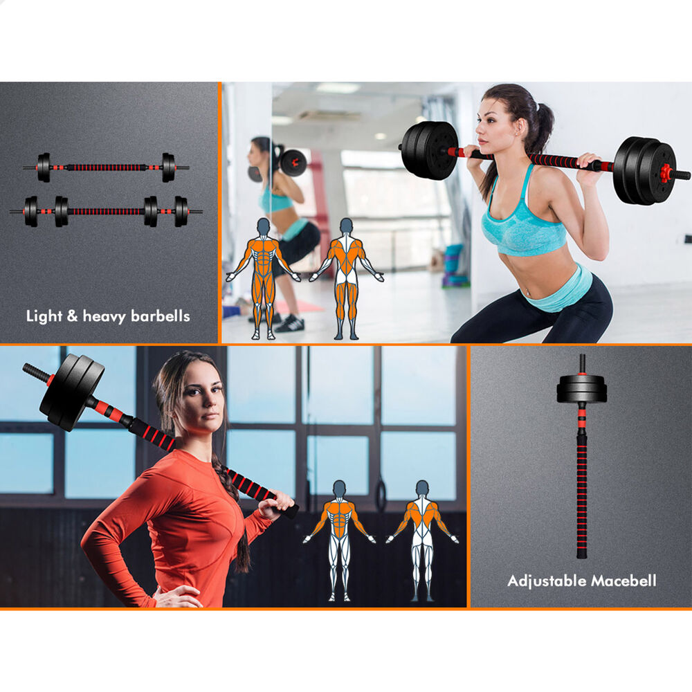 BLACK LORD 20kg 40kg Dumbbell Set Adjustable Barbell Kettlebell Home Gym Fitness - Picture 5 of 63