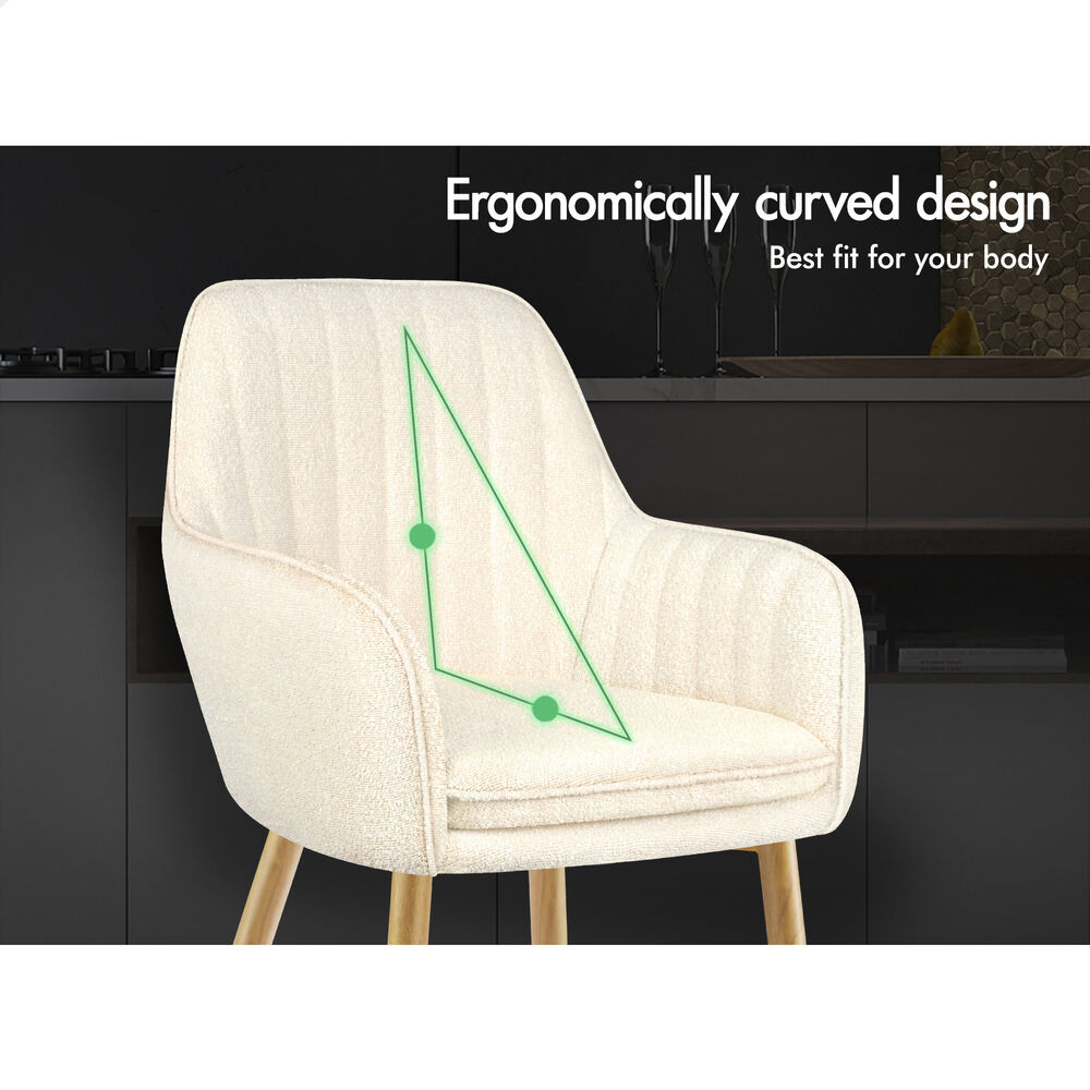 ALFORDSON 2/4x Armchair Dining Chair Kitchen Accent Sofa Couch Granular Velvet - Picture 17 of 90