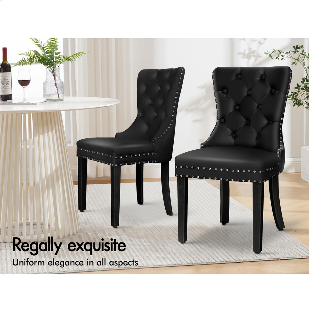 ALFORDSON 2x/4x Dining Chair Kitchen Padded Diamond Tufted Velvet Leather Fabric - Picture 18 of 114
