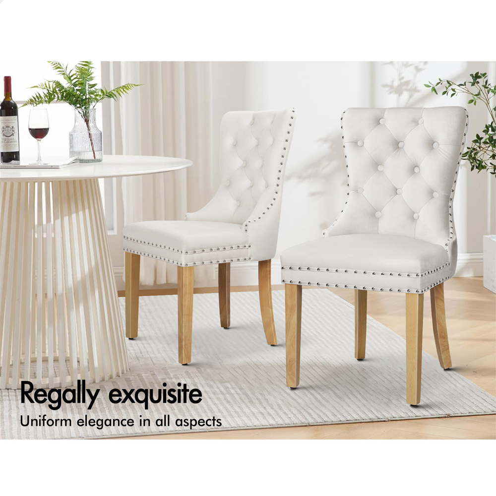 ALFORDSON 2x/4x Dining Chair Kitchen Padded Diamond Tufted Velvet Leather Fabric - Picture 46 of 114