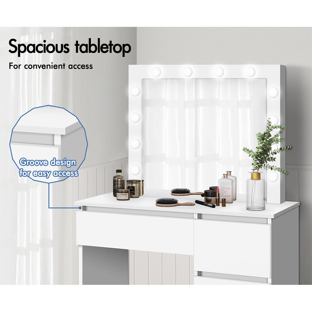 ALFORDSON Dressing Table Stool Set Makeup Mirror Storage Vanity Desk LED Bulbs - Picture 130 of 520