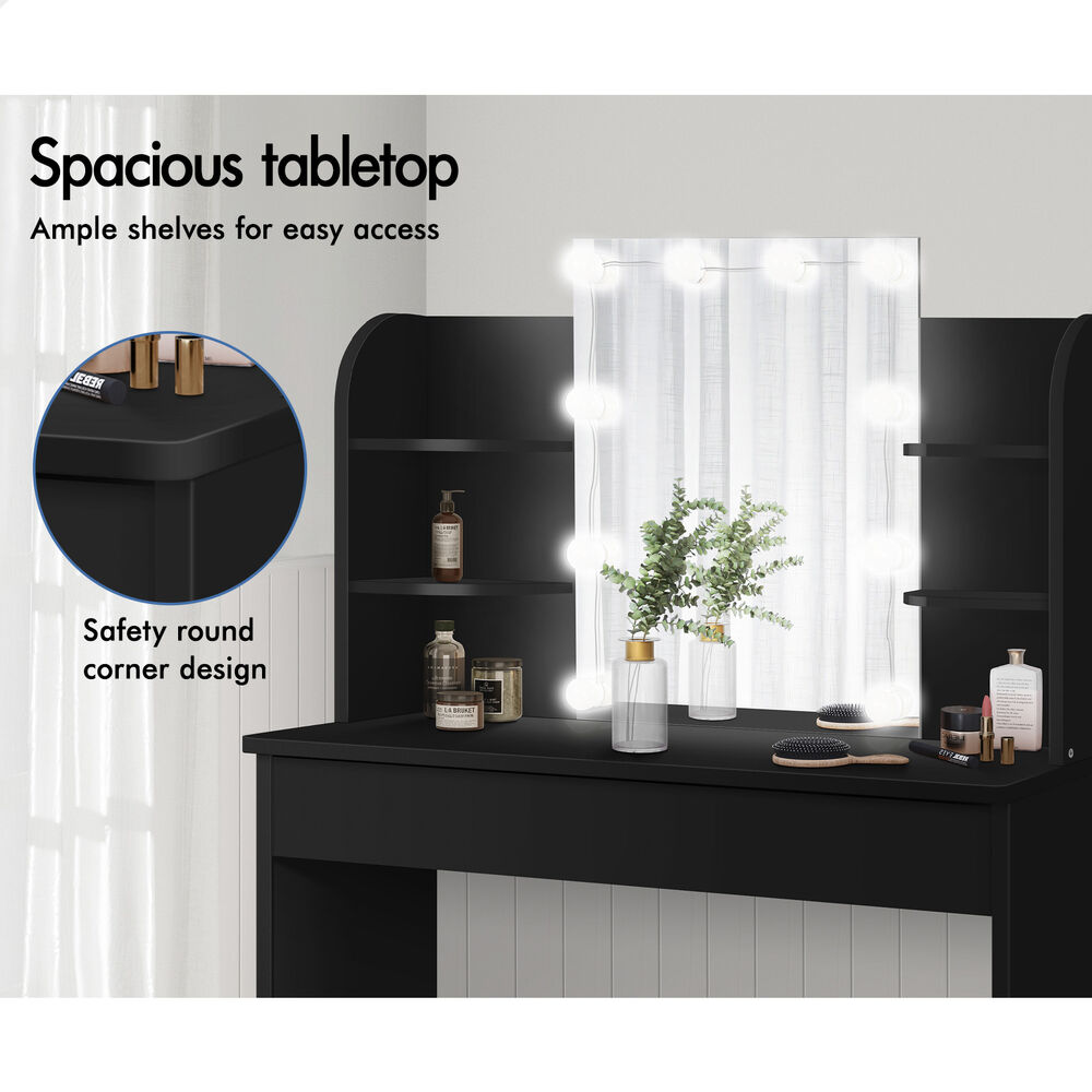 ALFORDSON Dressing Table Stool Set Makeup Mirror Storage Vanity Desk LED Bulbs - Picture 477 of 520