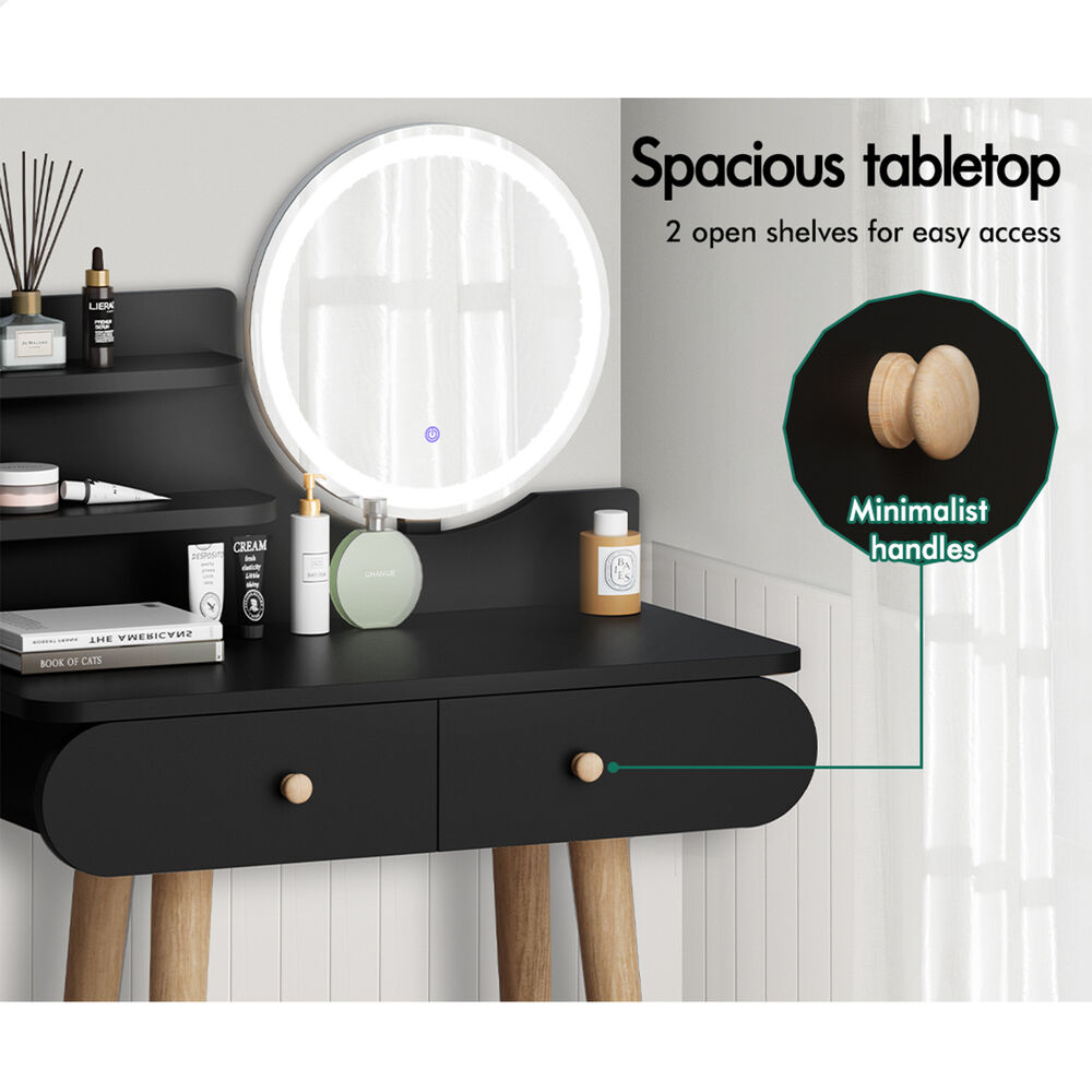 ALFORDSON Dressing Table Stool Set Makeup Mirror Storage Vanity Desk LED Bulbs - Picture 236 of 520