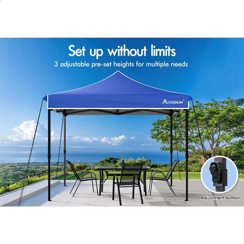 ALFORDSON Gazebo 3x3m Pop Up PE Mesh Marquee Outdoor Folding Tent Wedding Canopy - Picture 44 of 160