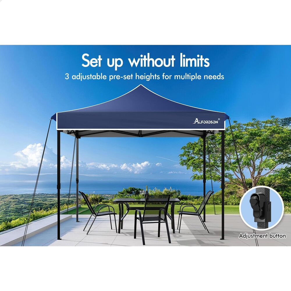 ALFORDSON Gazebo 3x3m Pop Up PE Mesh Marquee Outdoor Folding Tent Wedding Canopy - Picture 56 of 160