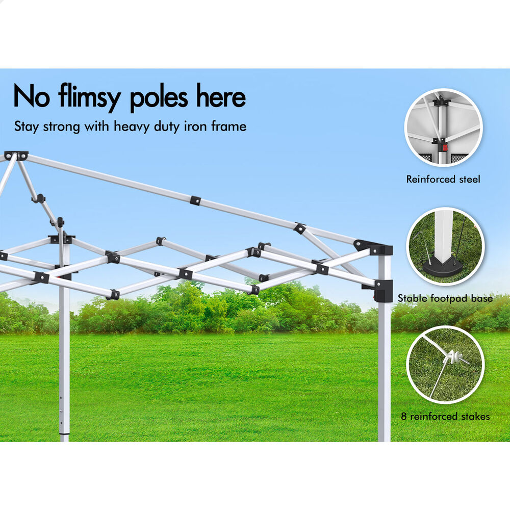 ALFORDSON Gazebo 3x3m Pop Up PE Mesh Marquee Outdoor Folding Tent Wedding Canopy - Picture 140 of 160