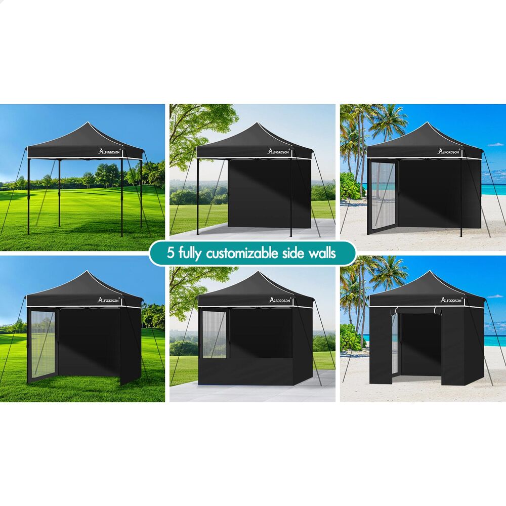 ALFORDSON Gazebo 3x3m Pop Up PE Mesh Marquee Outdoor Folding Tent Wedding Canopy - Picture 80 of 160