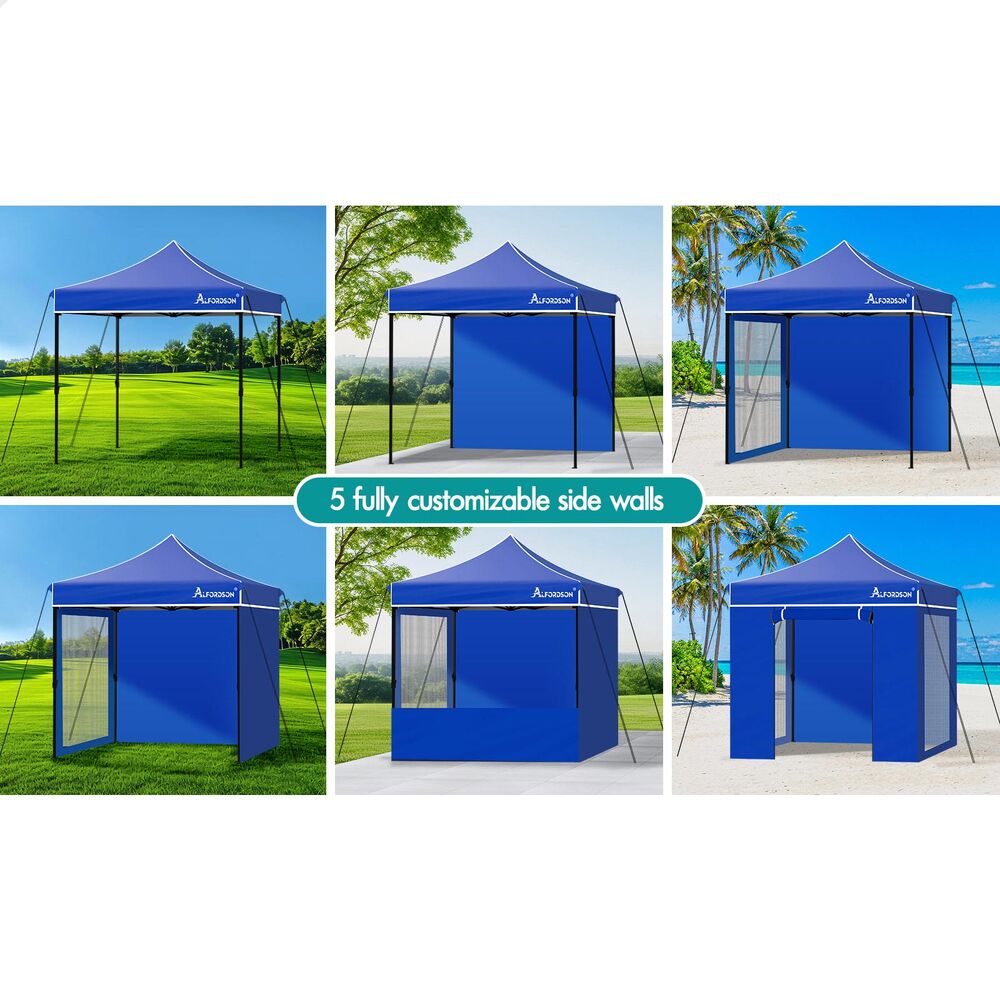 ALFORDSON Gazebo 3x3m Pop Up PE Mesh Marquee Outdoor Folding Tent Wedding Canopy - Picture 92 of 160
