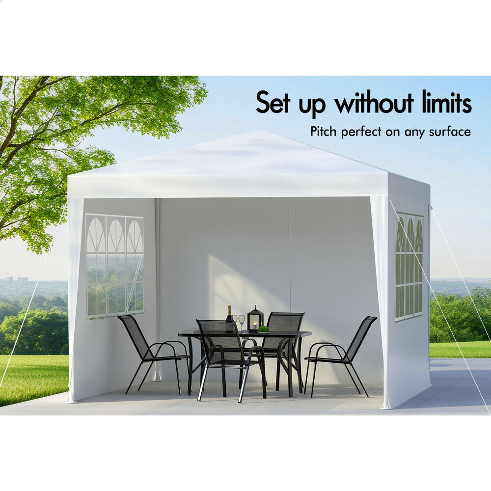 ALFORDSON Gazebo 3x3m Pop Up PE Mesh Marquee Outdoor Folding Tent Wedding Canopy - Picture 20 of 160
