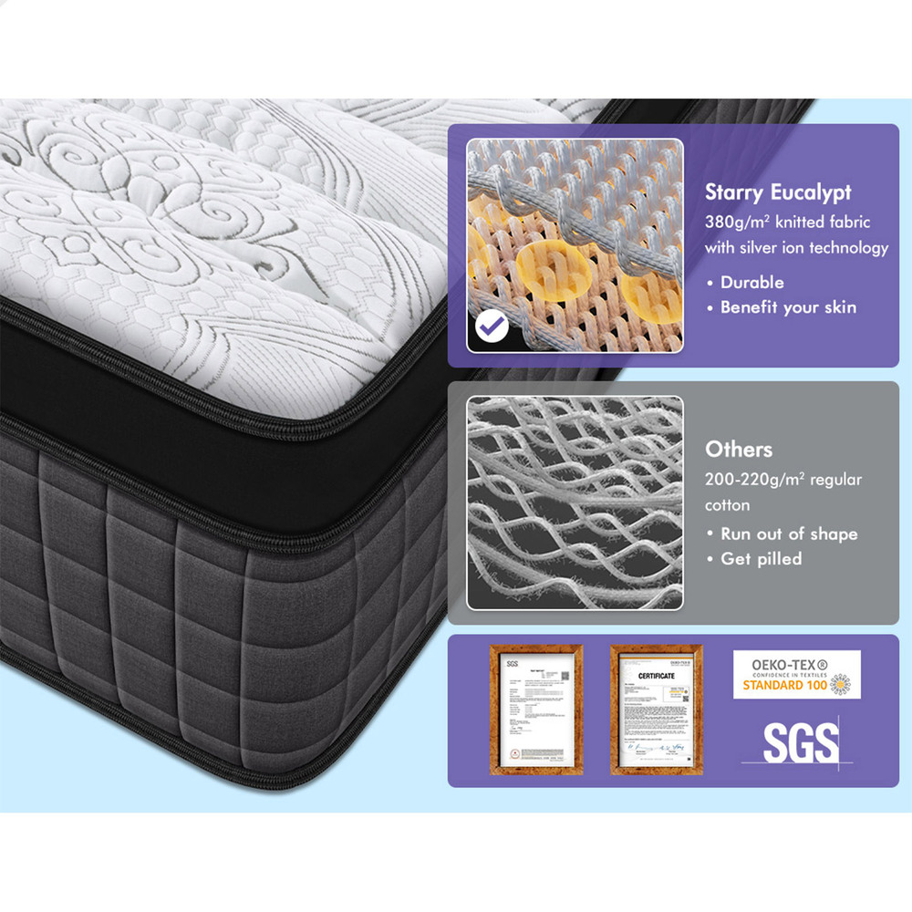 STARRY EUCALYPT Mattress Queen Double King Single Bed Spring Foam Euro PillowTop - Picture 184 of 876