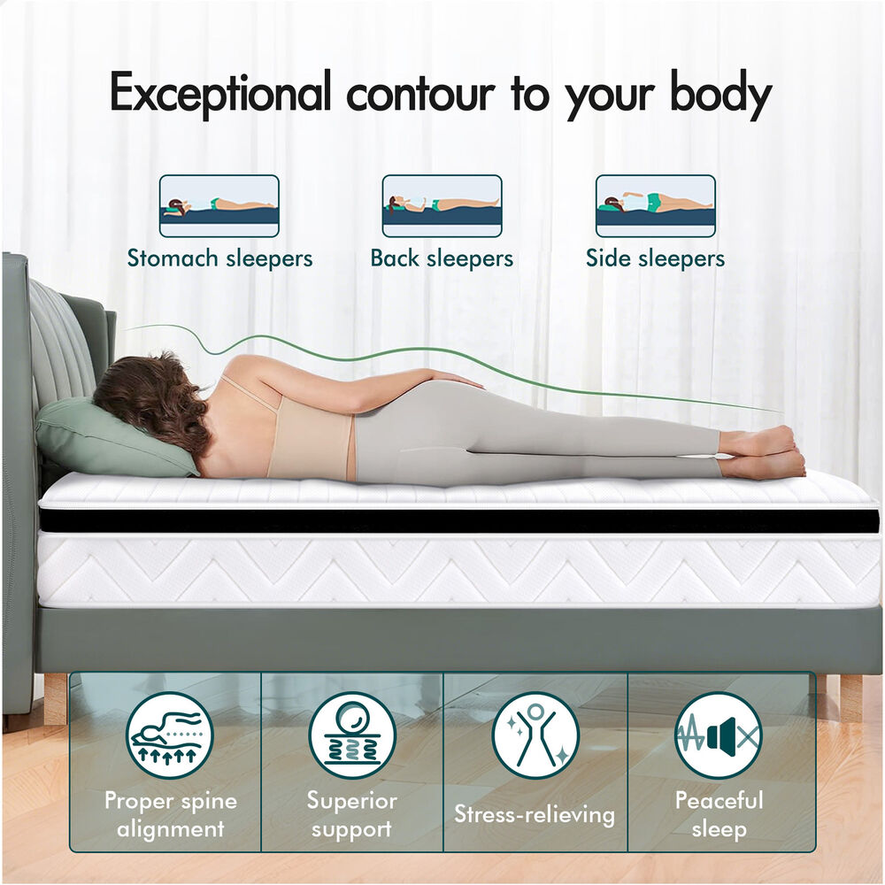 ALFORDSON Mattress Queen Double King Single Bed Euro Top Memory Foam Bedding - Picture 65 of 193